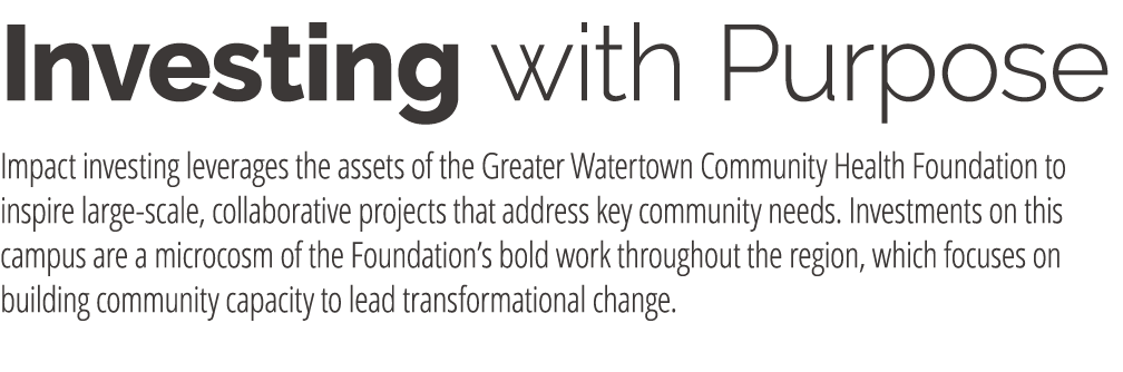 Investing with Purpose Impact investing leverages the assets of the Greater Watertown Community Health Foundation to ...